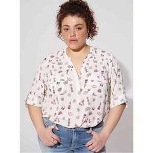 💸 SOLD 💸 Torrid Universal The Office Harper Georgette Pullover Blouse
